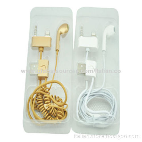 Multifunctional earphone+charging sync USB cable for iPhone 5